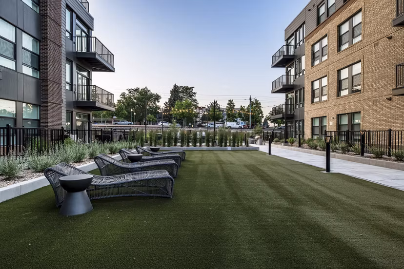 recreational area at The Russell Apartments