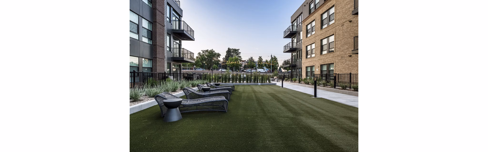 recreational area at The Russell Apartments