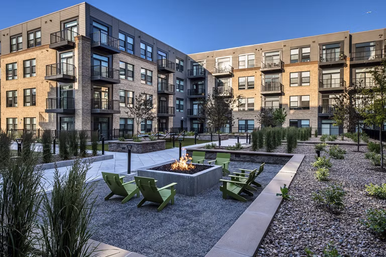 recreational area at The Russell Apartments