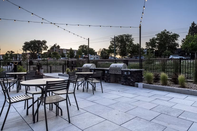 grill area at The Russell Apartments