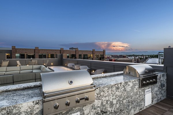 grill area at The Russell Apartments