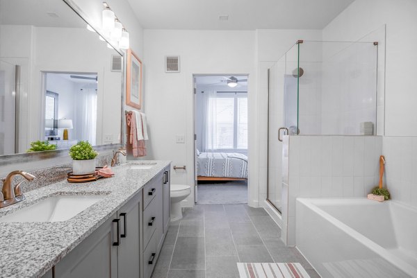 Modern bathroom with sleek fixtures at Napa Oaks Apartments