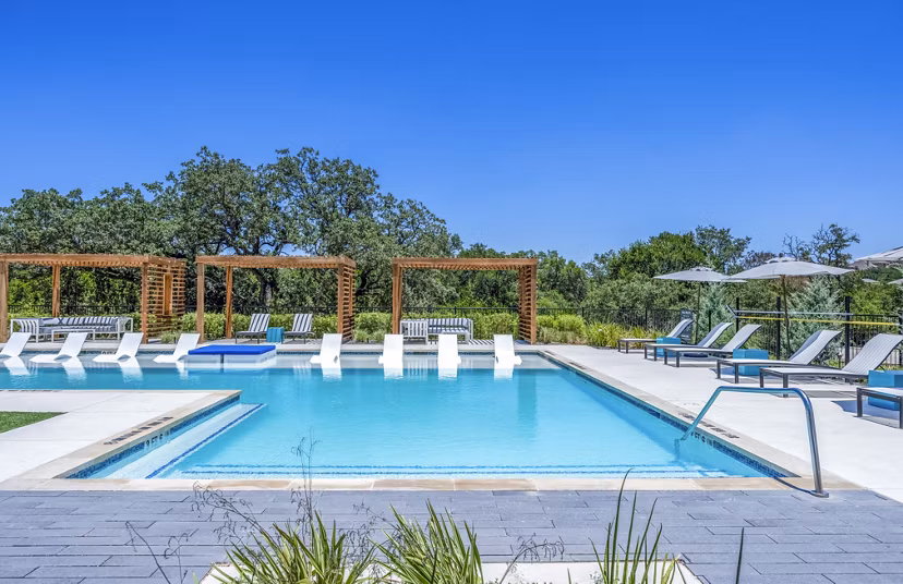 Luxurious pool at Napa Oaks Apartments offering stunning views and relaxation opportunities for residents