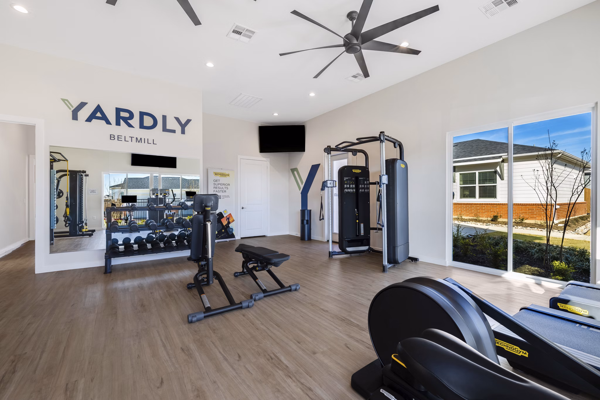 fitness center at Yardly Beltmill Apartments