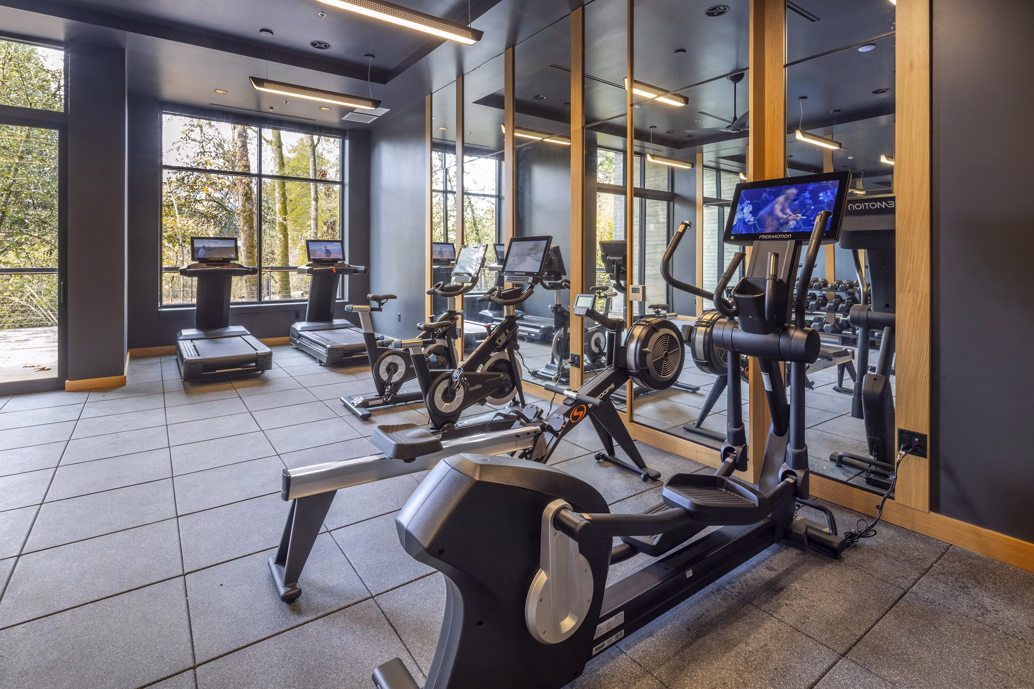 fitness center at Willow Apartments