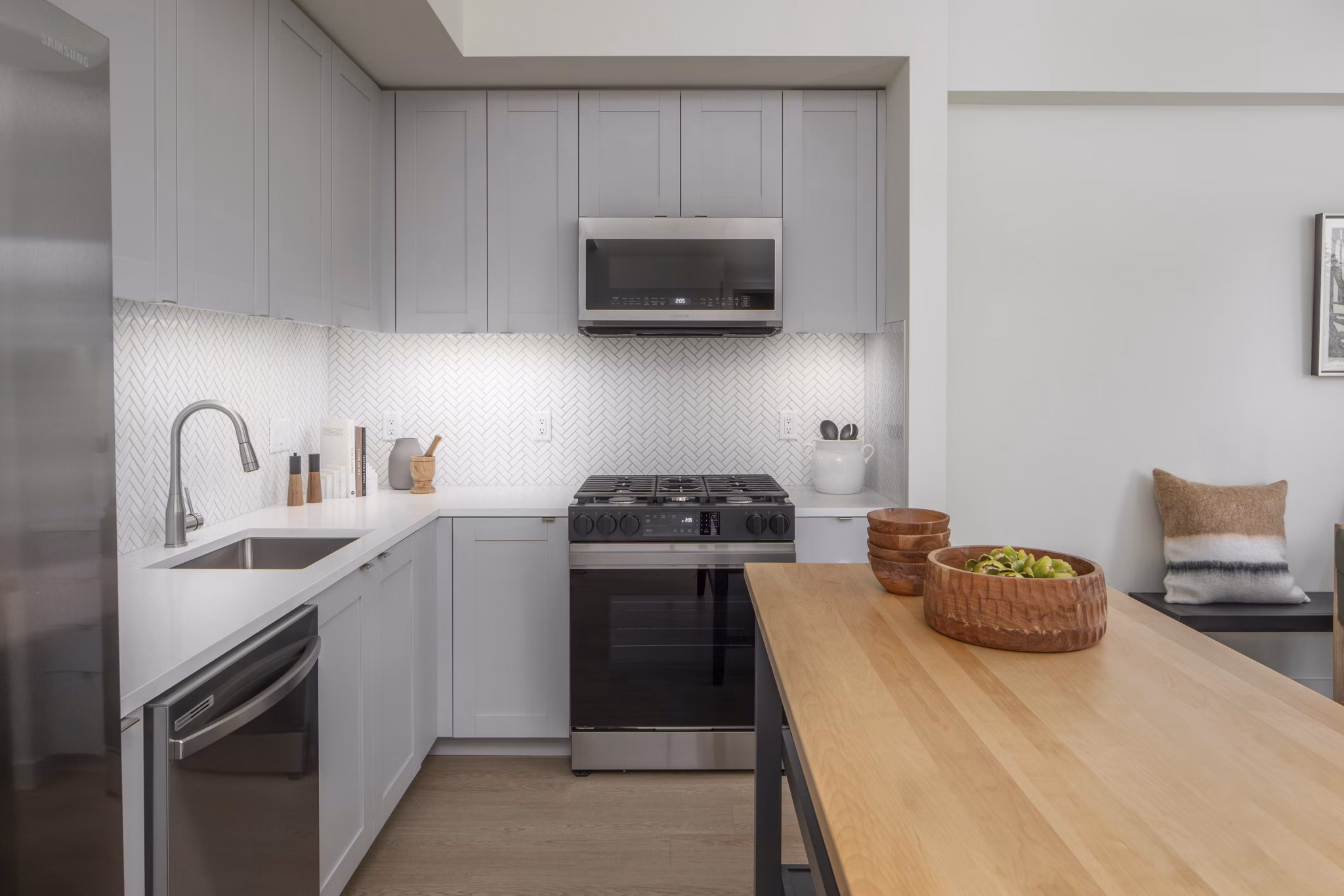 kitchen at Willow Apartments