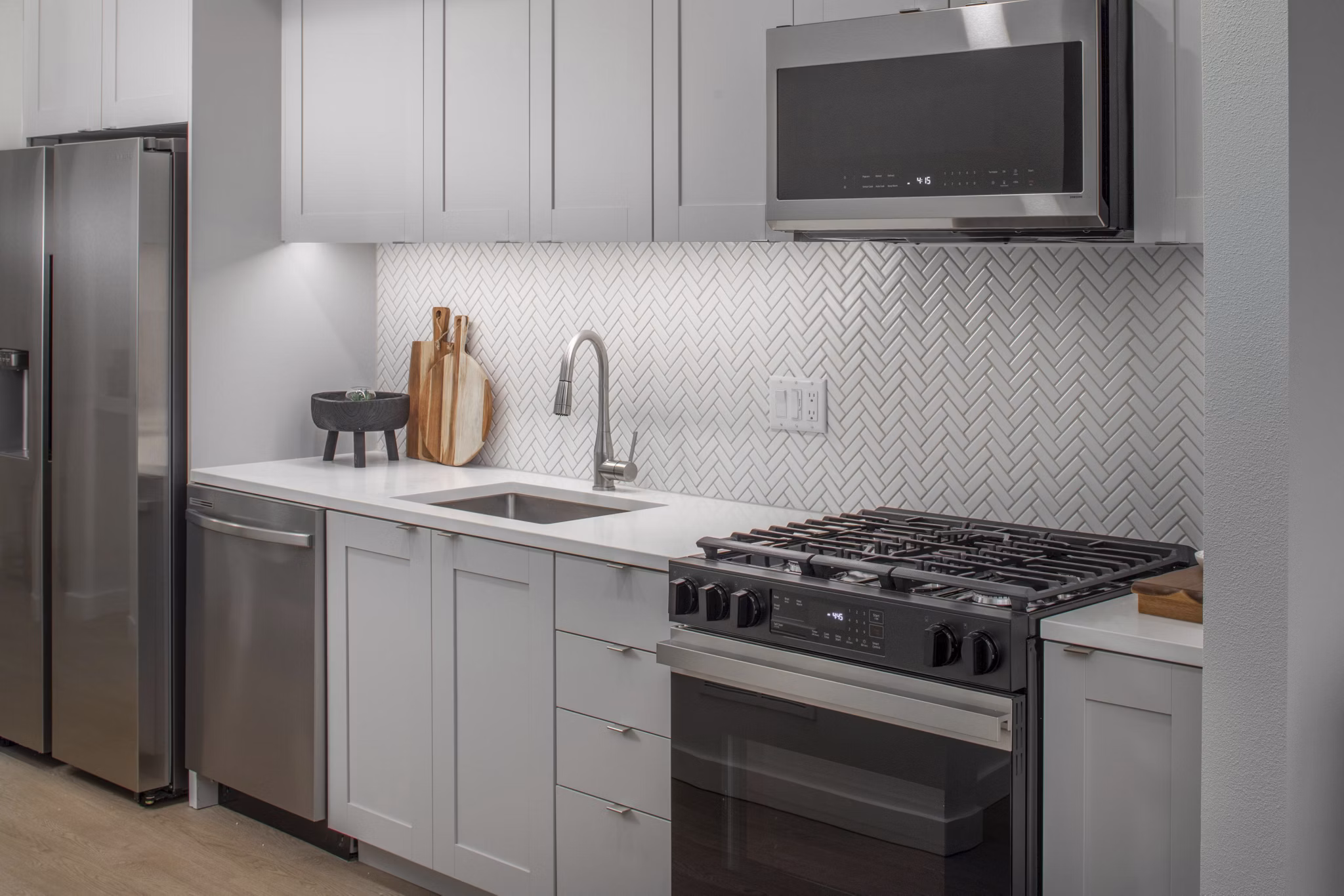 kitchen at Willow Apartments