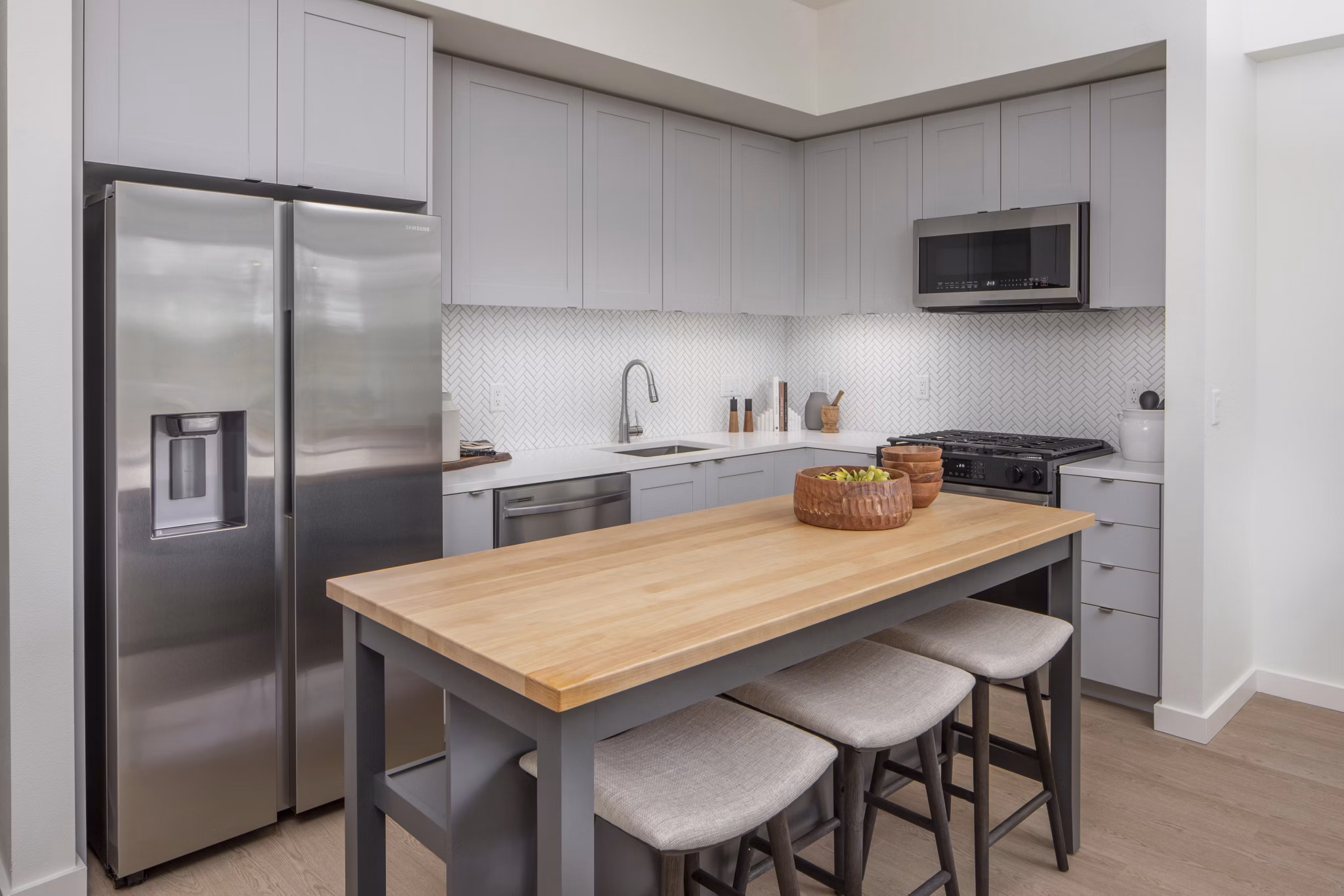 kitchen at Willow Apartments