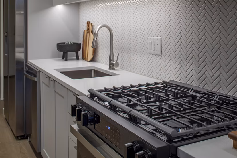 kitchen at Willow Apartments