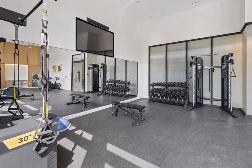fitness center at Clover at The Parks Apartments