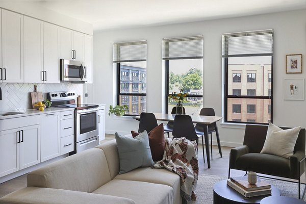 living room at Clover at The Parks Apartments