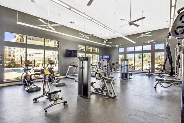 fitness center at Agora Stone Oak Apartments