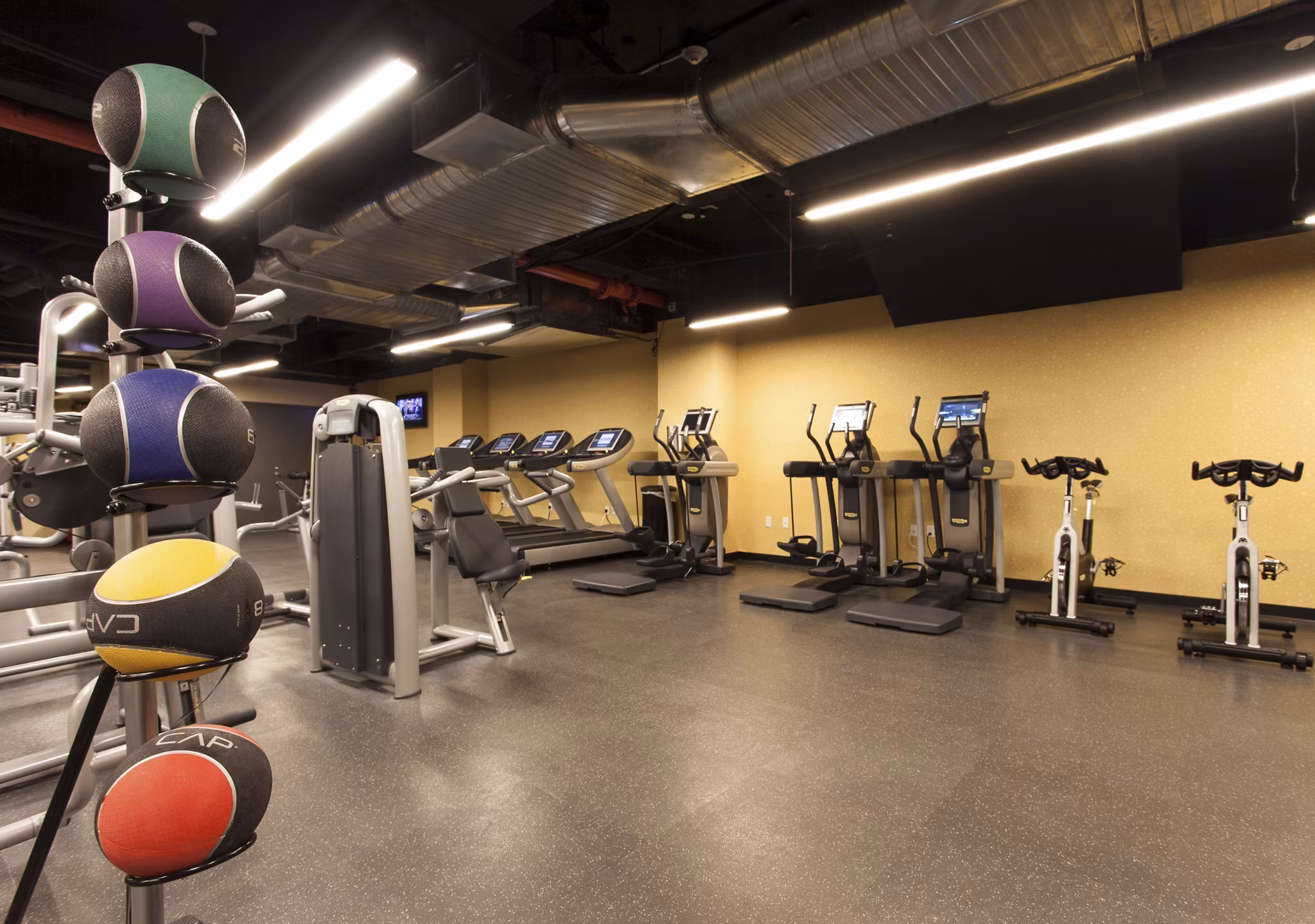 fitness center at 116 John Apartments