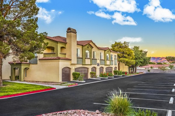 Parkway Townhomes: Elegant view of luxury apartments in a serene neighborhood