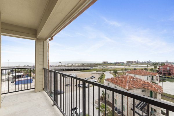 Patio at Lighthouse Pointe: Stylish outdoor space with cozy seating and greenery