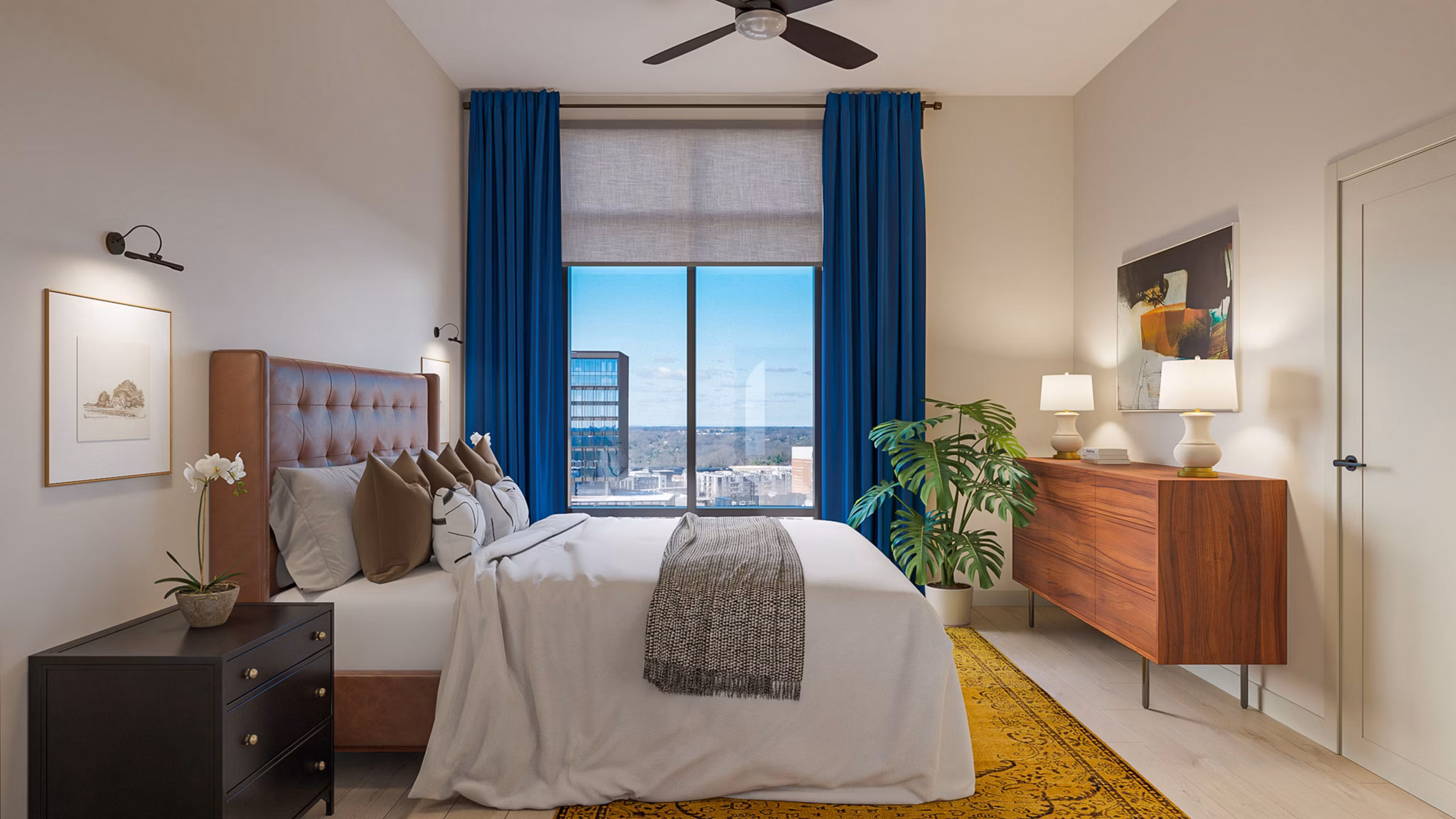 bedroom at The Campbell Apartments