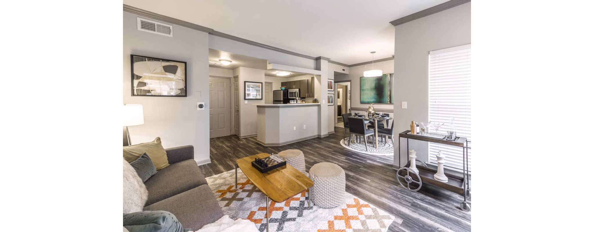 living room at District on La Frontera Apartments