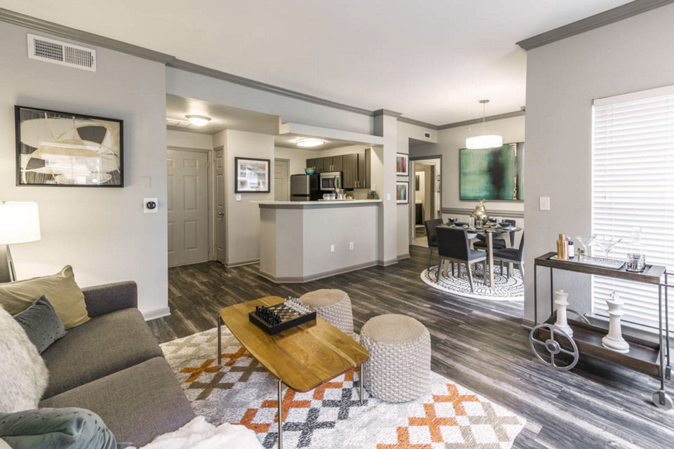 living room at District on La Frontera Apartments