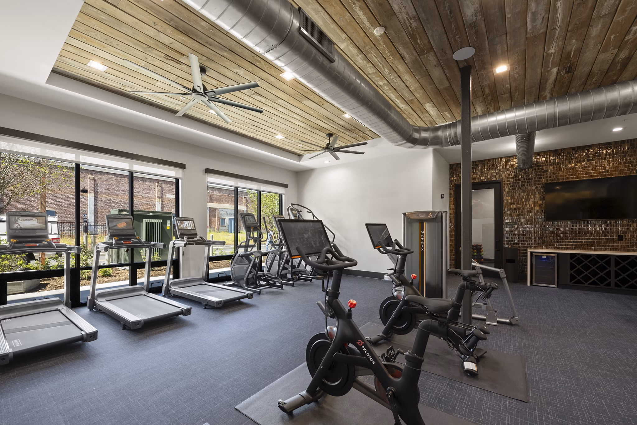 fitness center at Kinship Apartments