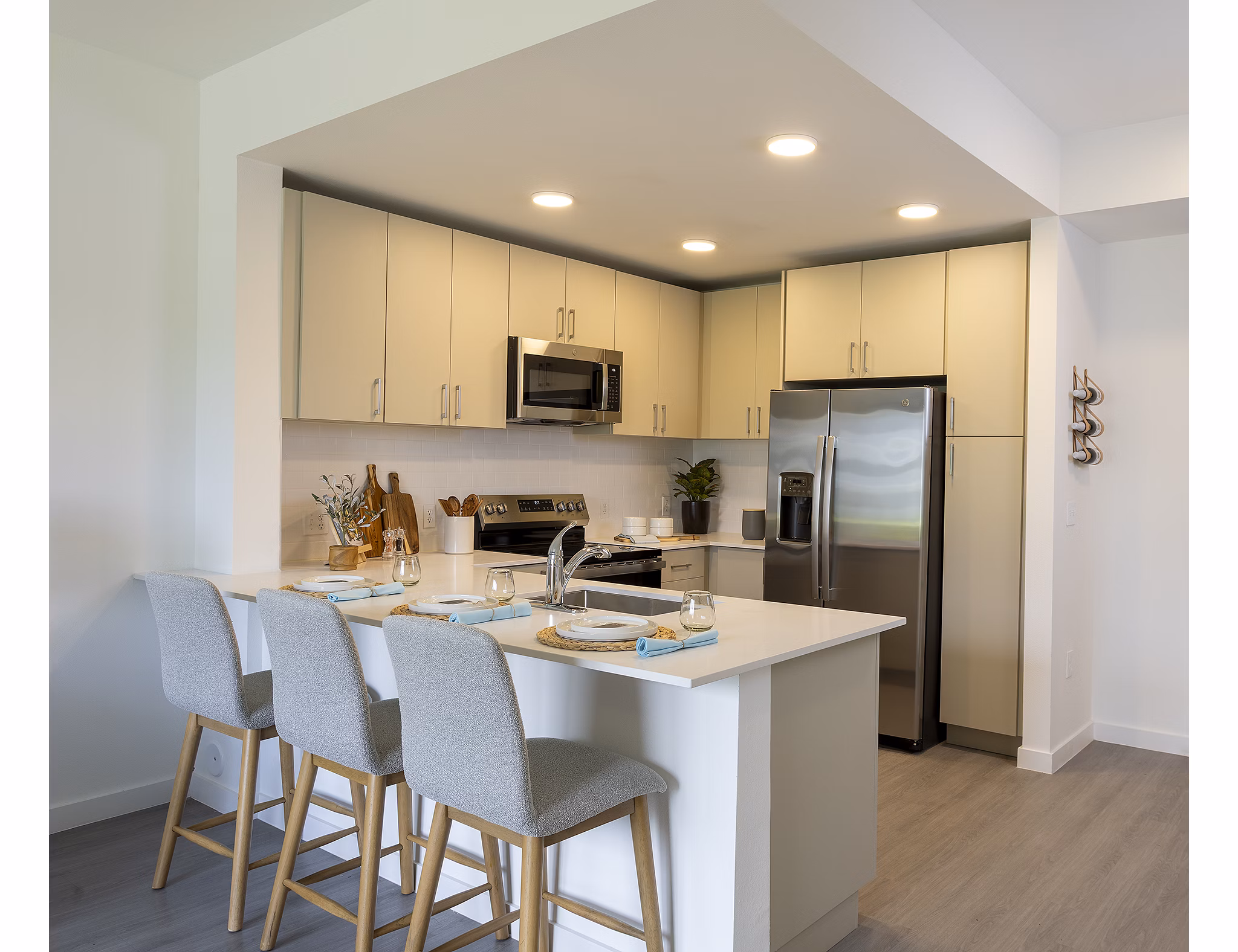 kitchen at Reva Apartments