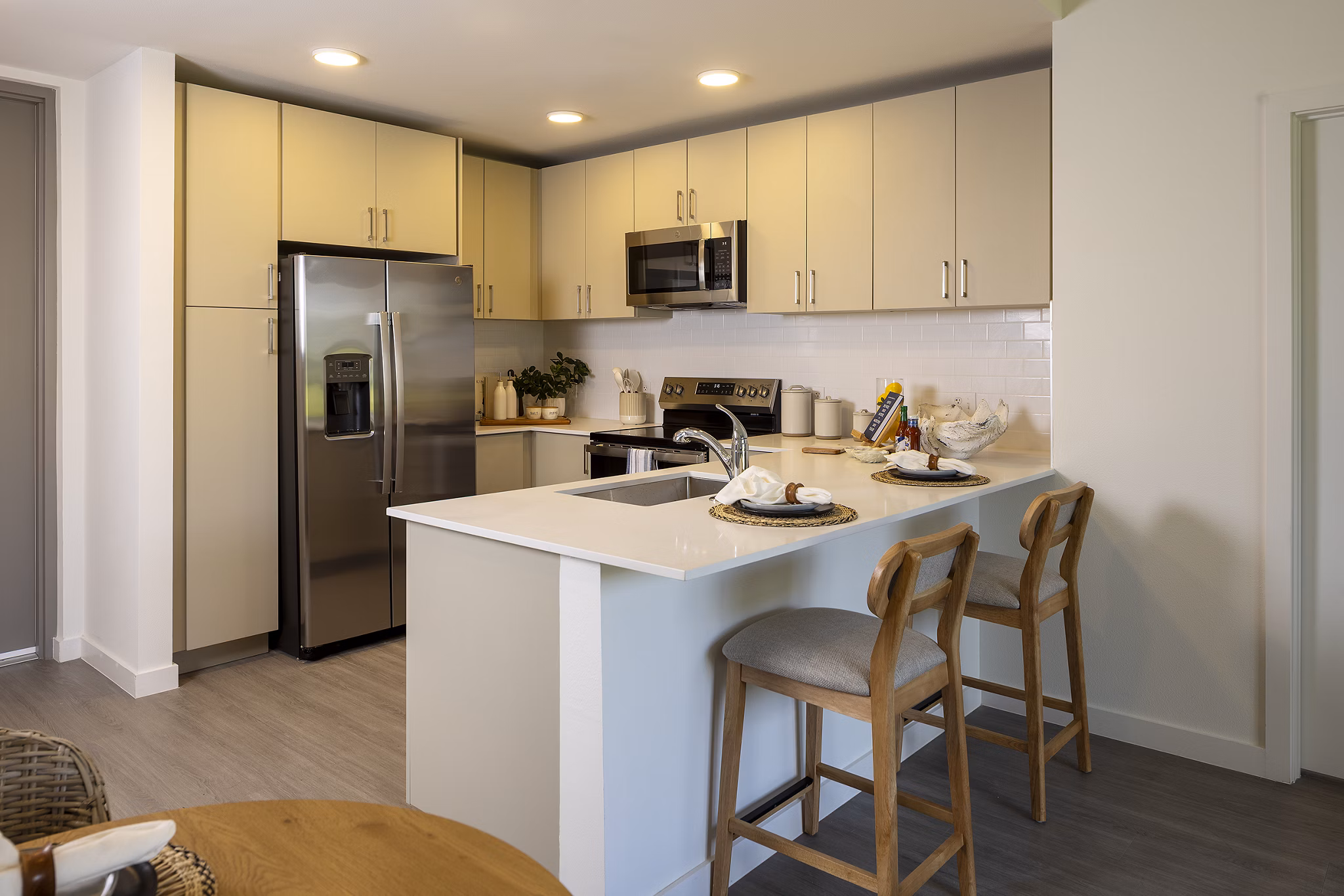 kitchen at Reva Apartments