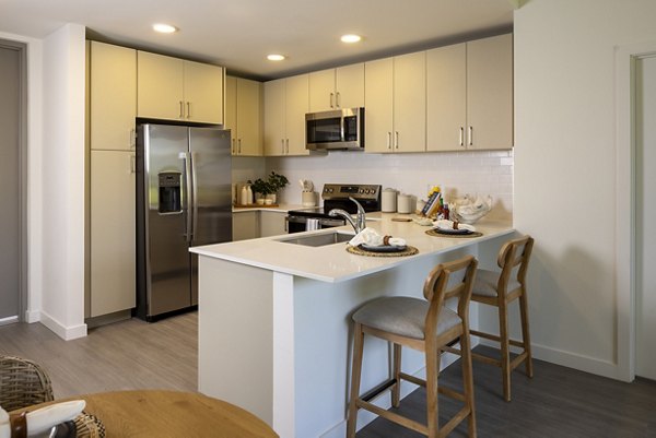kitchen at Reva Apartments