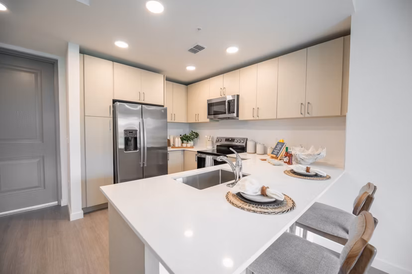 kitchen at Reva Apartments