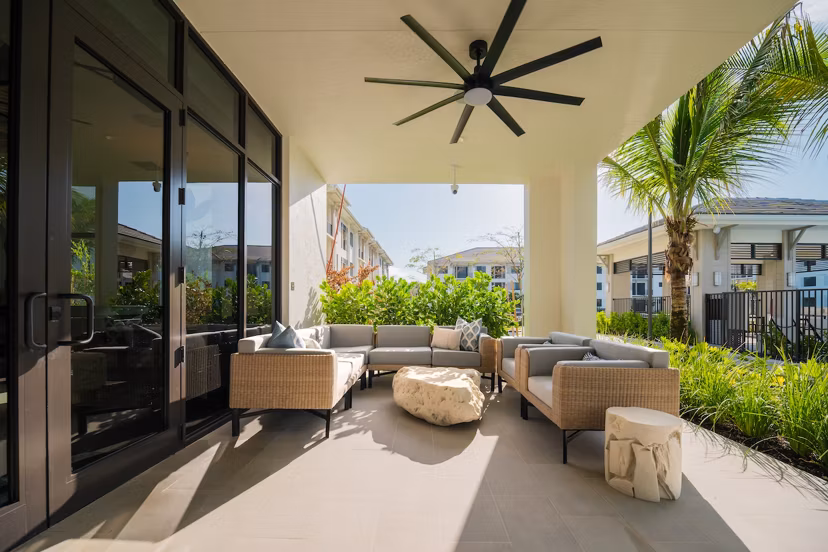 patio at Reva Apartments