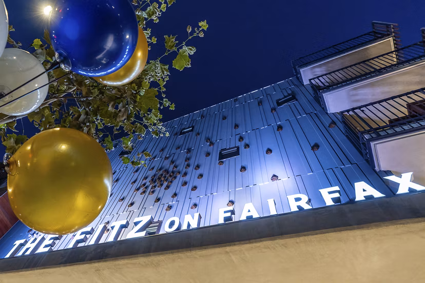 Fitz on Fairfax Apartments: Stylish signage at the luxury residential property in Los Angeles