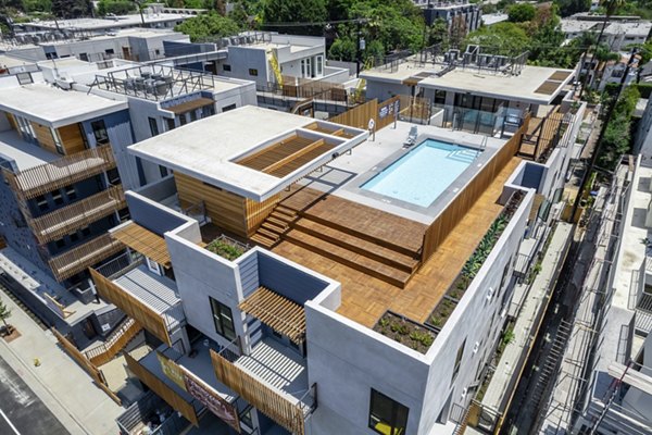 Stunning city view from Fitz on Fairfax Apartments rooftop terrace