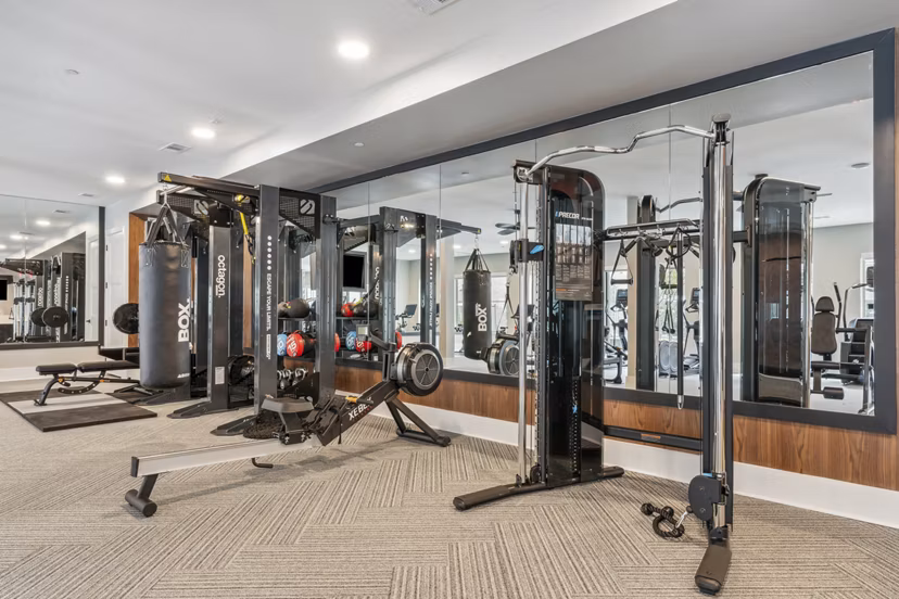 fitness center at Alta Park Central Apartments