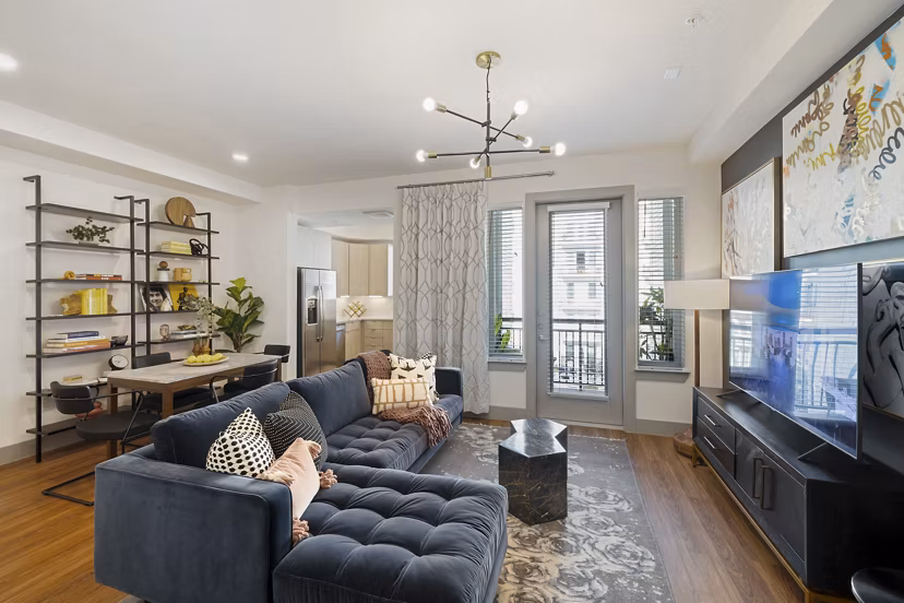 living room at Reverie at River Hollow Apartments