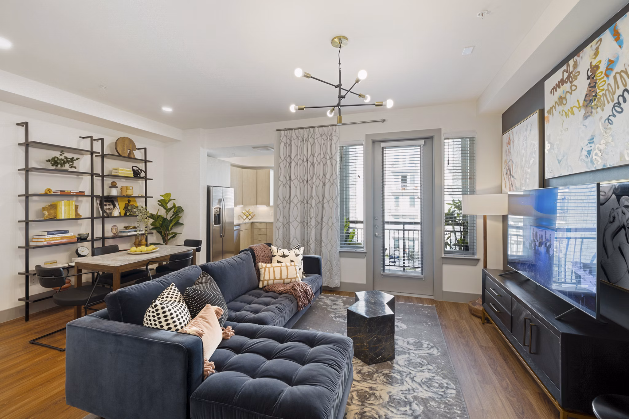 living room at Reverie at River Hollow Apartments
