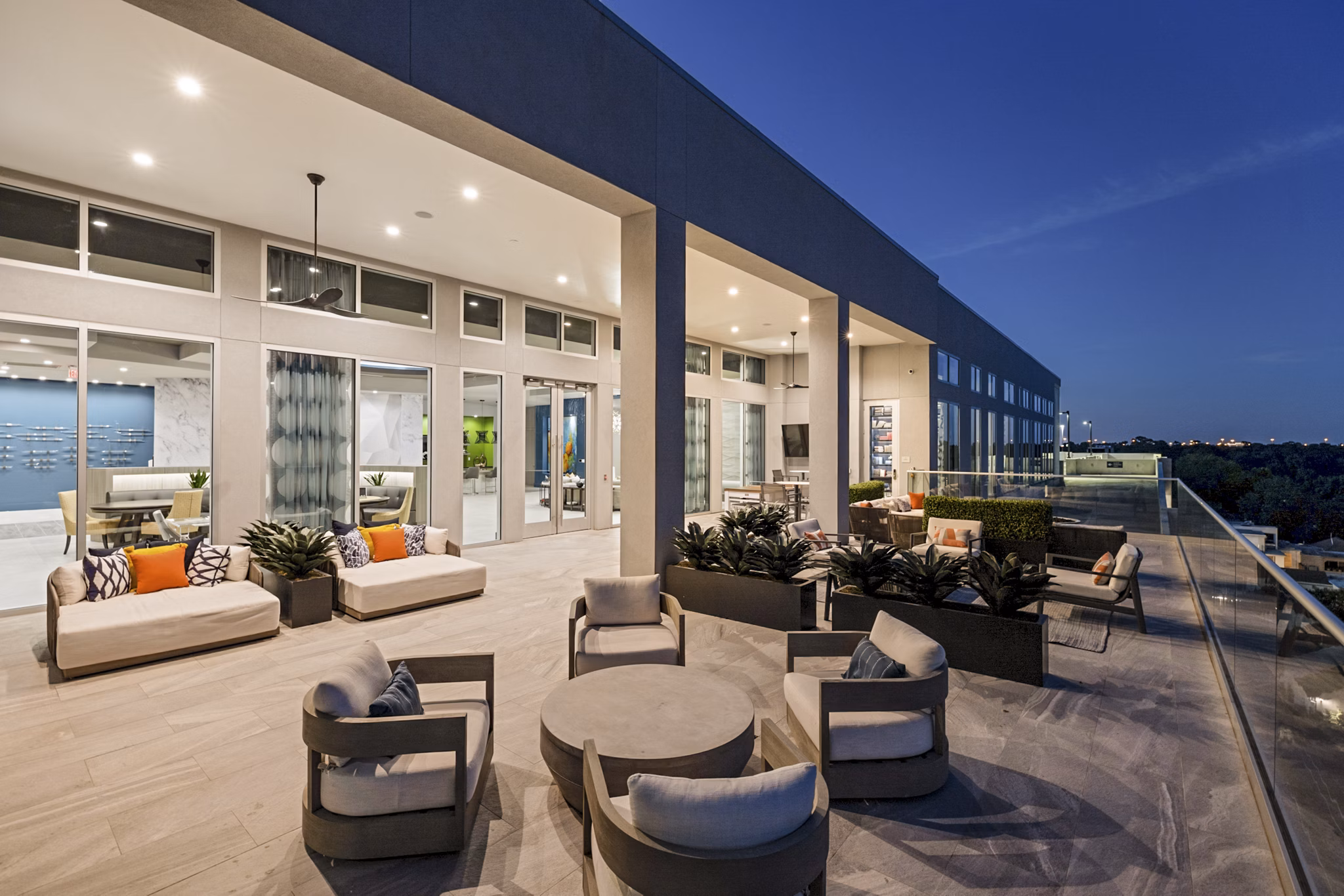 rooftop deck at Reverie at River Hollow Apartments