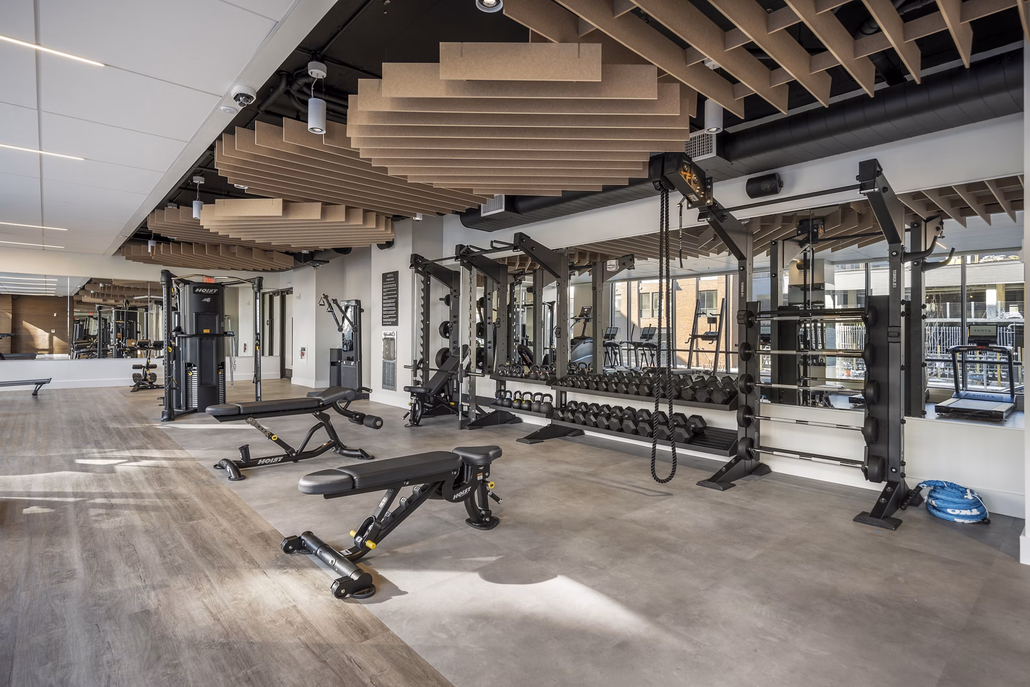 fitness center at Maxwell Apartments