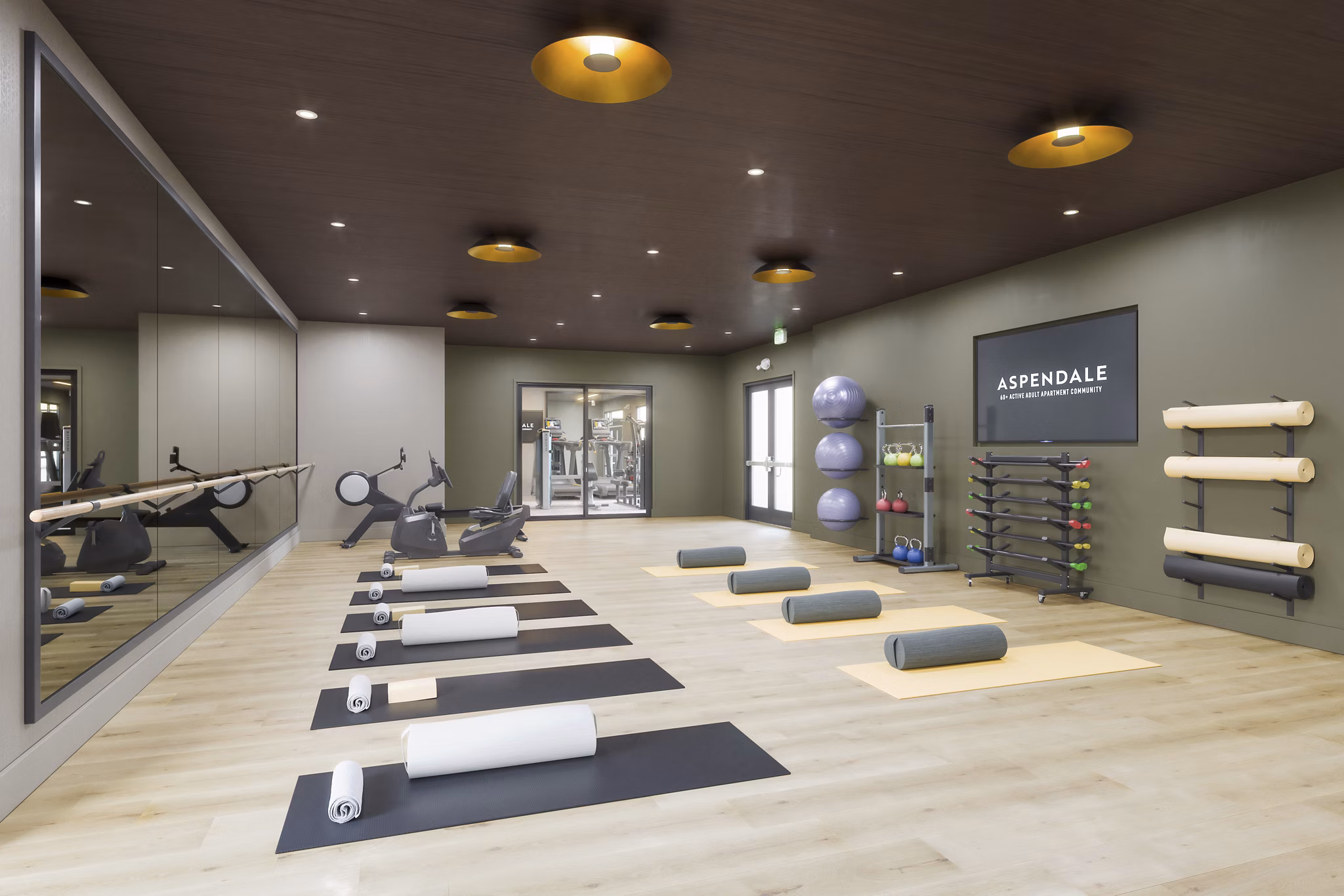fitness center at Aspendale Centennial Apartments