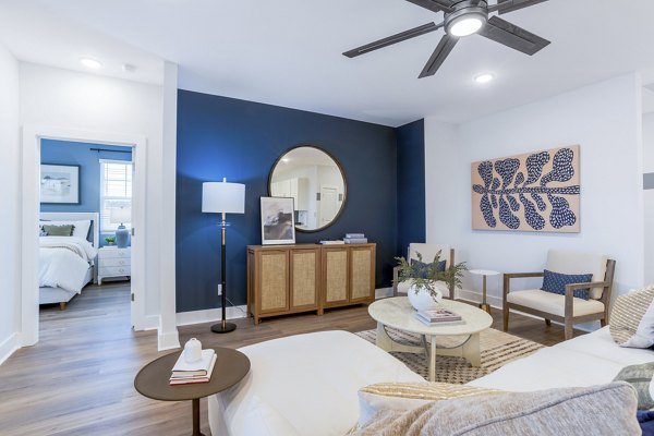 living room at River Rock at Alexander Farms (The Village) Apartment Homes