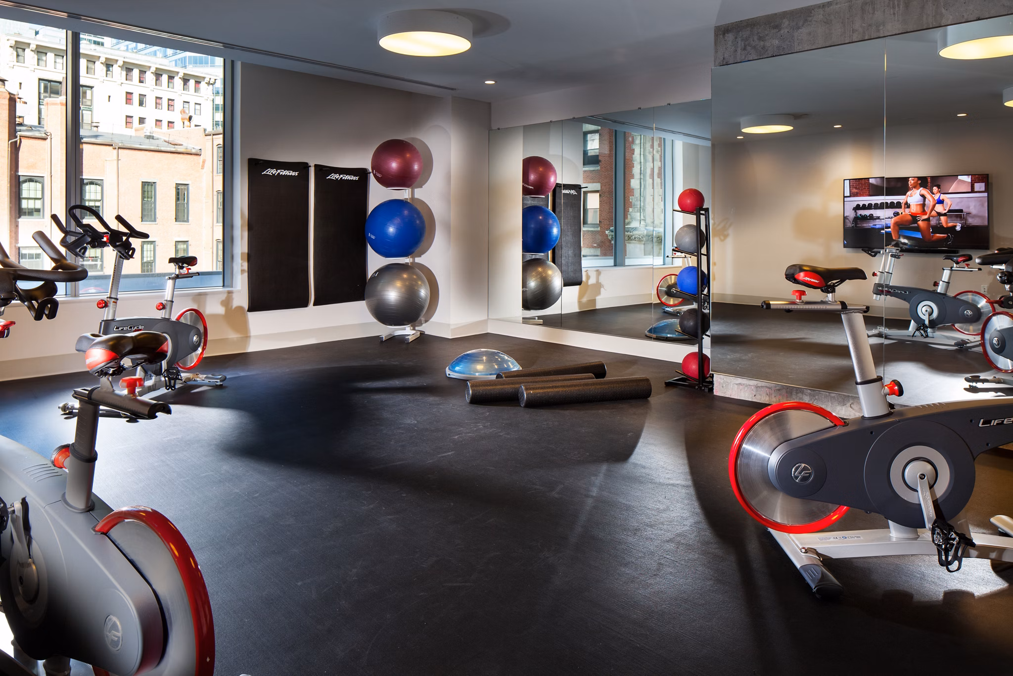 fitness center at Luka Apartments