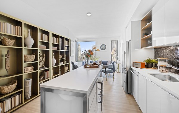 Kitchens featuring modern appliances at The Sudbury Apartments