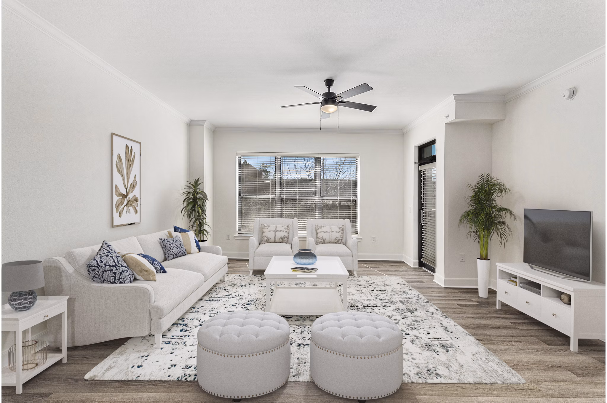 Living Room at Promenade Place Apartments