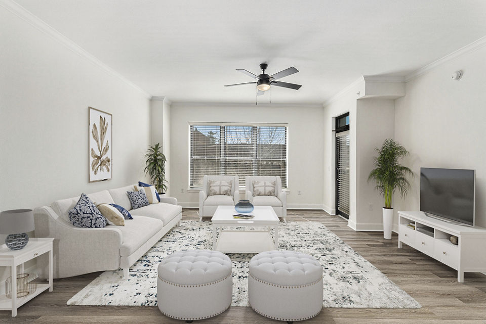 Living Room at Promenade Place Apartments
