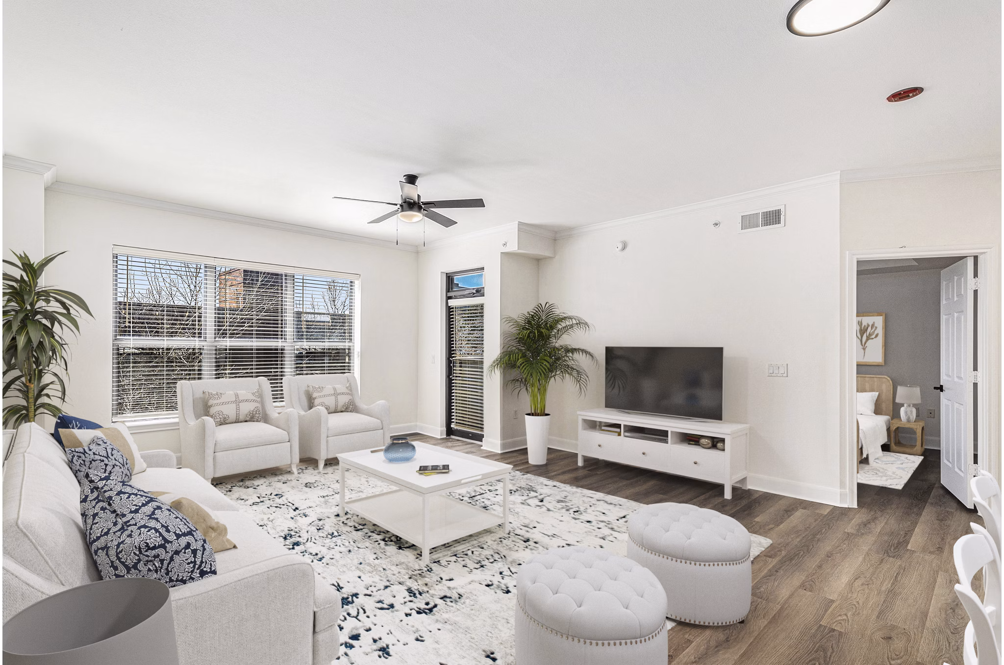 Living Room at Promenade Place Apartments