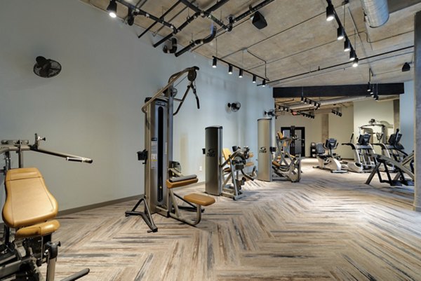 fitness center at The Monroe Apartments