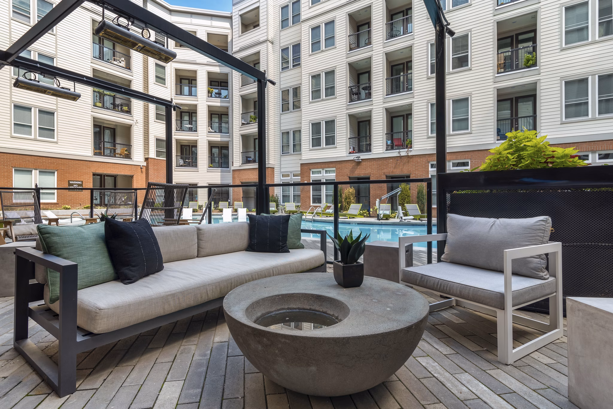 fire pit at The Monroe Apartments