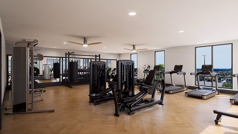 fitness center at Accolade Auburn Apartments