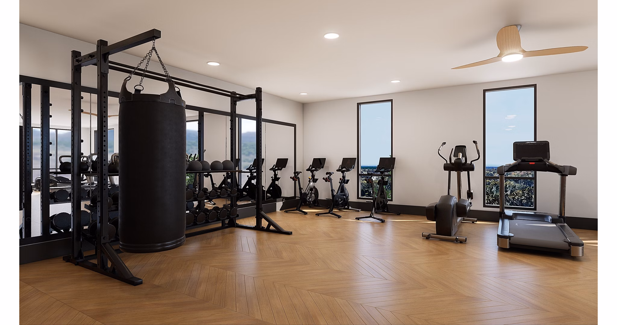 fitness center at Accolade Auburn Apartments