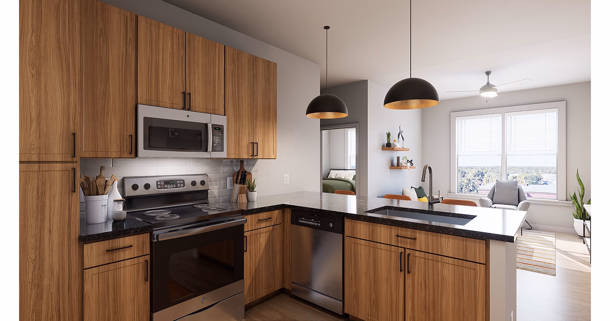 kitchen at Accolade Auburn Apartments