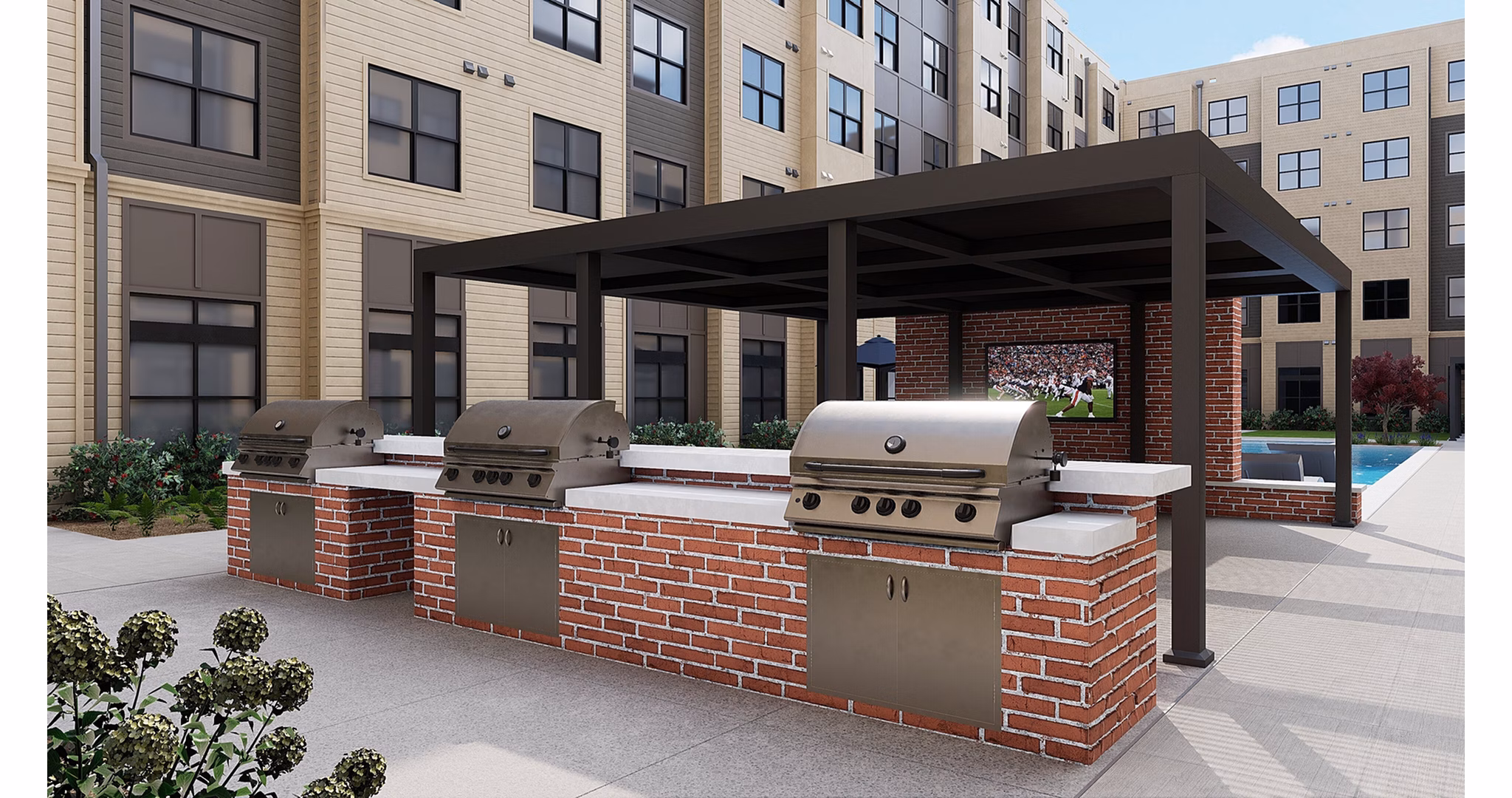 grill area at Accolade Auburn Apartments