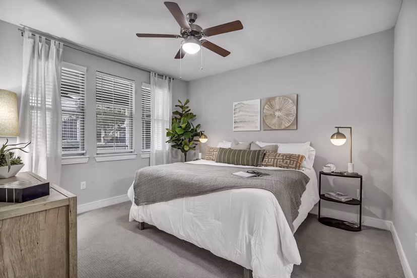 Spacious bedroom with modern decor at Axis Kessler Park Apartments