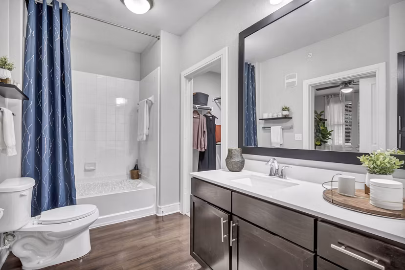 Bathroom featuring modern fixtures and elegant design at Axis Kessler Park Apartments